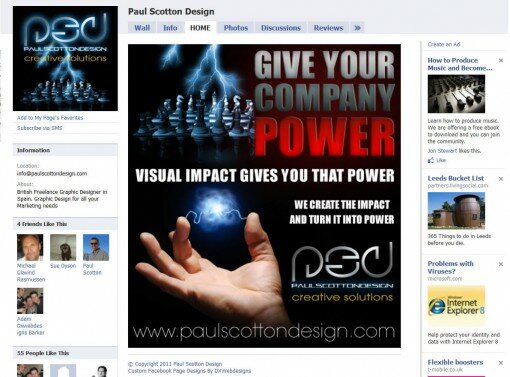 Custom Pages, Tabs & MiniSites On Facebook The Paul Scotton Business Page On Facebook.